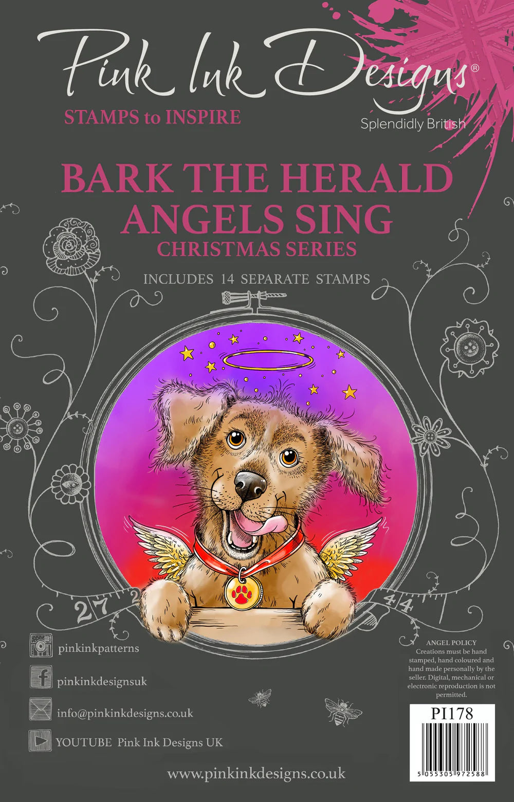 Pink Ink Designs - Clear Photopolymer Stamps - Bark the Herald Angels Sing