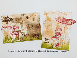 Katzelkraft - A5 - KTZ277 - Unmounted Red Rubber Stamp Set - Mushrooms
