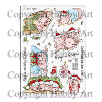 Hobby Art Stamps - Clear Polymer Stamp Set - A5 - Pigs in Blankets