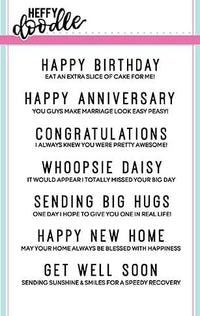 Heffy Doodle - Clear Stamp Set - Everyday Sentiment Duos