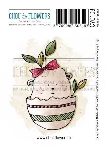 Chou & Flowers - White Rubber Stamp - Easter Egg Cuddle Toy