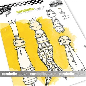 Carabelle Studio - A6 - Rubber Cling Stamp Set - Kate Crane - Little People