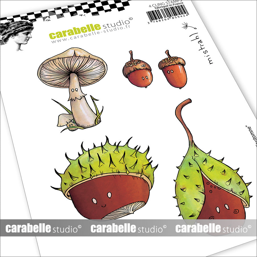Carabelle Studio - A6 - Rubber Cling Stamp Set - Mistrahl - Autumn Fruits