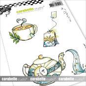 Carabelle Studio - A6 - Rubber Cling Stamp Set - Mistrahl - Tea Time