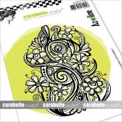 Carabelle Studio - A6 - Rubber Cling Stamp Set - Azoline - Flowers & Curves