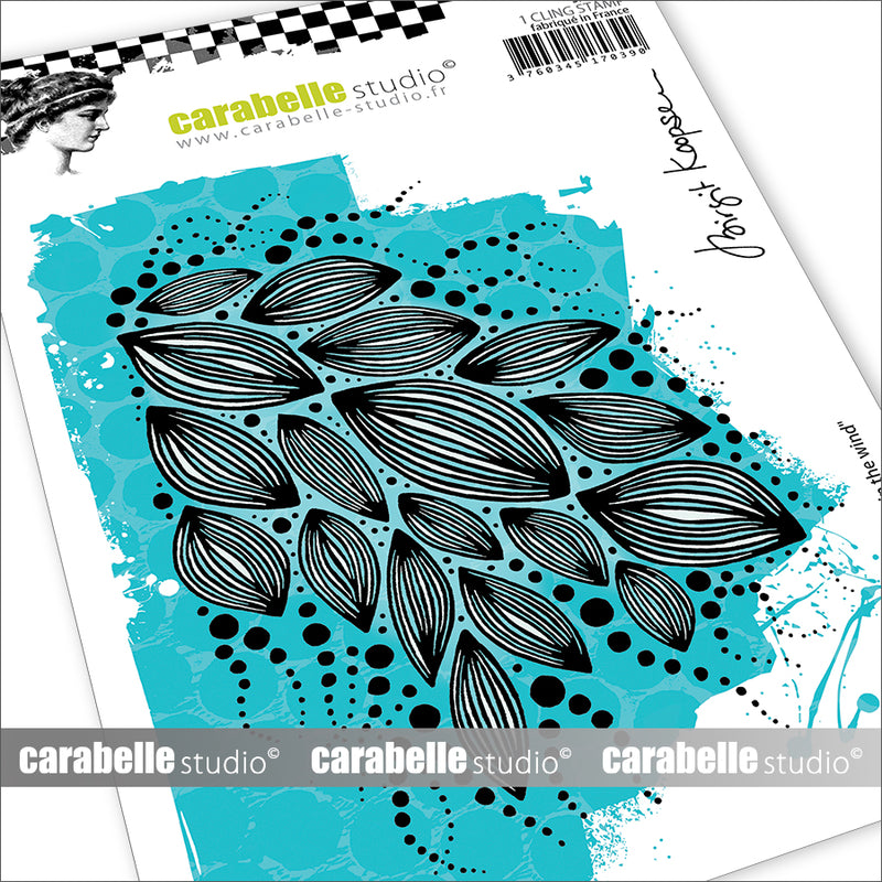 Carabelle Studio - A6 - Rubber Cling Stamp Set - Birgit Koopsen - Leaves in the Wind