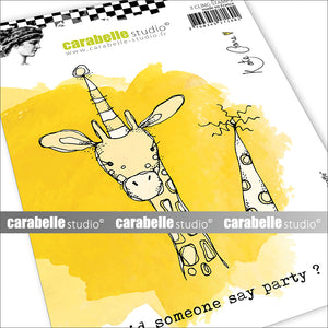 Carabelle Studio - A6 - Rubber Cling Stamp Set - Kate Crane - Party Giraffe