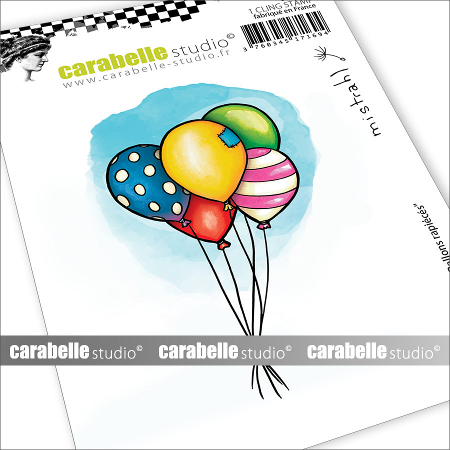 Carabelle Studio - Rubber Cling Stamp Set A6 - Mistrahl - Balloons
