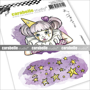 Carabelle Studio - Rubber Cling Stamp Set A6 - Mistrahl - Clown & Stars