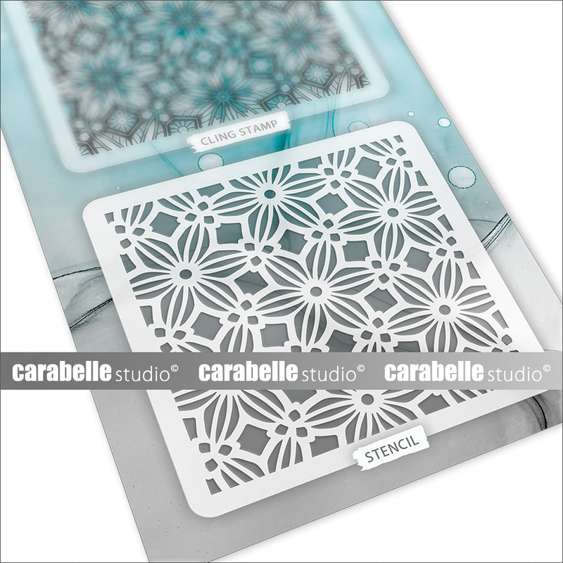 Carabelle Studio - Art Stamp & Stencil Set - Birgit Koopsen - Star Flower Pattern