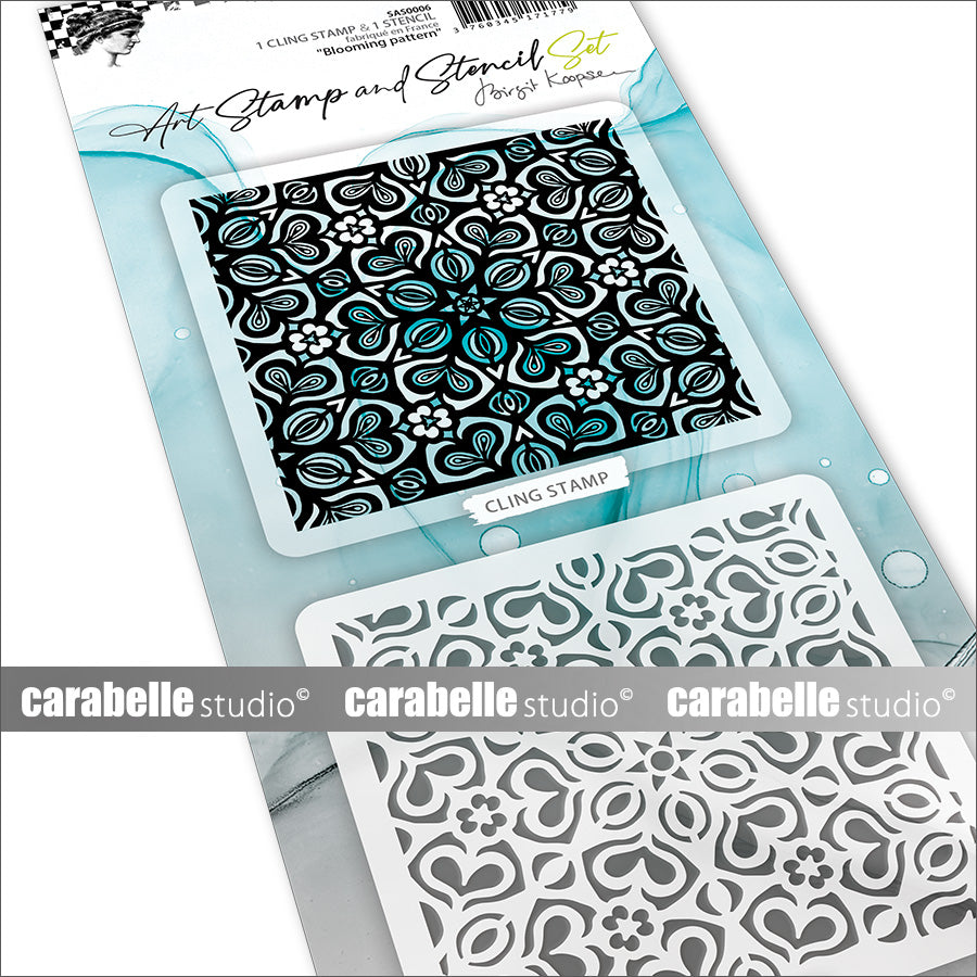 Carabelle Studio - Art Stamp & Stencil Set - Birgit Koopsen - Blooming Pattern