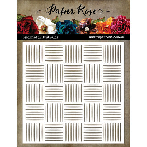 Paper Rose - Basket Weave 6 x 6 - Stencil