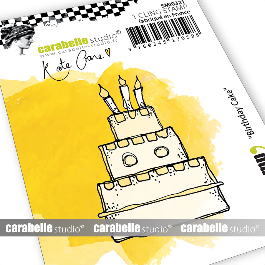 Carabelle Studio - Mini - Rubber Cling Stamp - Kate Crane - Birthday Cake