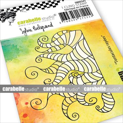 Carabelle Studio - Mini - Rubber Cling Stamp - Sylvie Belgrand - Striped Tentacles