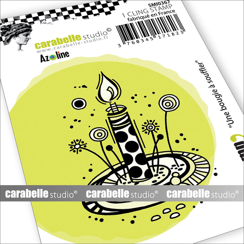 Carabelle Studio - Mini - Rubber Cling Stamp - Azoline - A Candle to Blow Out