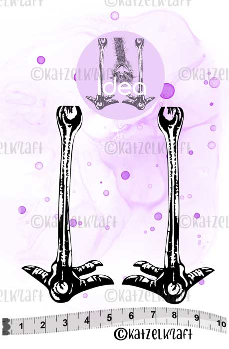 Katzelkraft - SOLO159 - Unmounted Red Rubber Stamp - Ostrich Legs