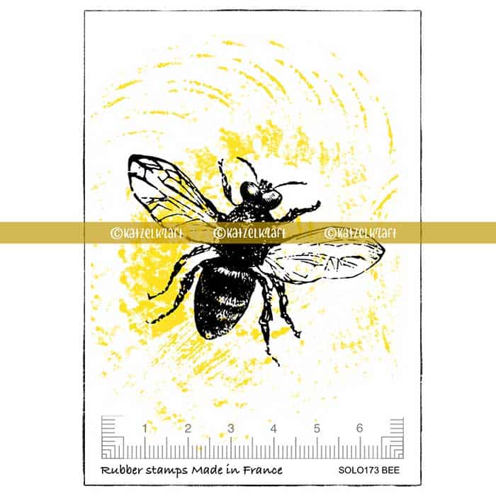 Katzelkraft - SOLO173 - Unmounted Red Rubber Stamp - Bee