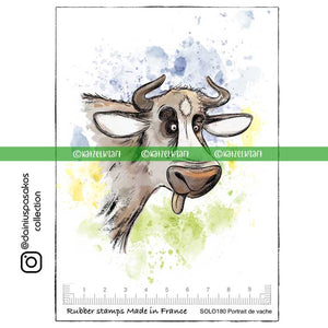 Katzelkraft - SOLO180 - Unmounted Red Rubber Stamp - Cow Selfie