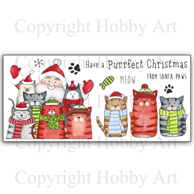Hobby Art Stamps - Clear Polymer Stamp Set - Santa Paws