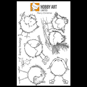 Hobby Art Stamps - Clear Polymer Stamp Set - A5 - Season's Tweetings