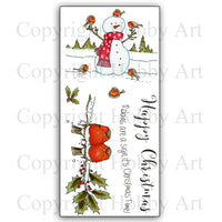 Hobby Art Stamps - Clear Polymer Stamp Set - Snowman & Friends