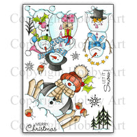 Hobby Art Stamps - Clear Polymer Stamp Set - A5 - Snowmen Buddies