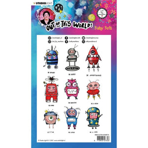 Studio Light - Art By Marlene - Out of This World - A5 Clear Stamp Set - Baby Bots - ABM-OOTW-STAMP74