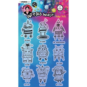 Studio Light - Art By Marlene - Out of This World - A5 Clear Stamp Set - Baby Bots - ABM-OOTW-STAMP74