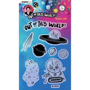 Studio Light - Art By Marlene - Out of This World - A5 Clear Stamp Set - Space Cats - ABM-OOTW-STAMP71