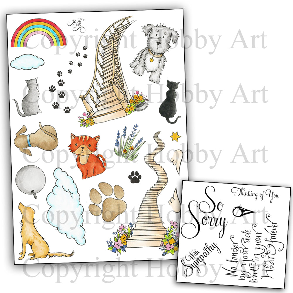 Hobby Art Stamps - Clear Polymer Stamp Set - A5 - Rainbow Bridge - Sympathy Bundle