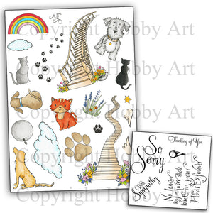 Hobby Art Stamps - Clear Polymer Stamp Set - A5 - Rainbow Bridge - Sympathy Bundle