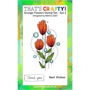 That's Crafty! - Melina Dahl - Clear Stamp Set - Grunge Flowers - Set 1