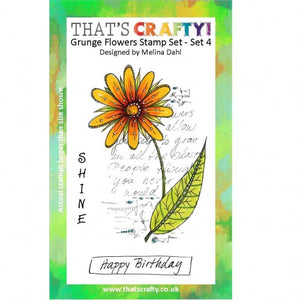 That's Crafty! - Melina Dahl - Clear Stamp Set - Grunge Flowers - Set 4