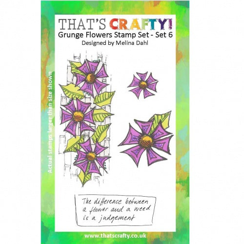 That's Crafty! - Melina Dahl - Clear Stamp Set - Grunge Flowers - Set 6