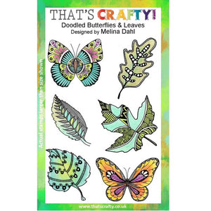 That's Crafty! - Melina Dahl - Clear Stamp Set - Doodled Butterflies & Leaves