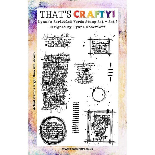 That's Crafty! - Lynne Moncrieff - Clear Stamp Set - Lynne's Scribbled Words Set 1