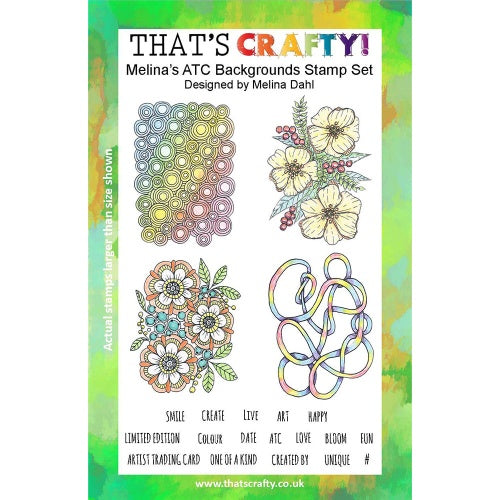 That's Crafty! - Clear Stamp Set - Melina's ATC Backgrounds Stamp Set - Melina Dahl