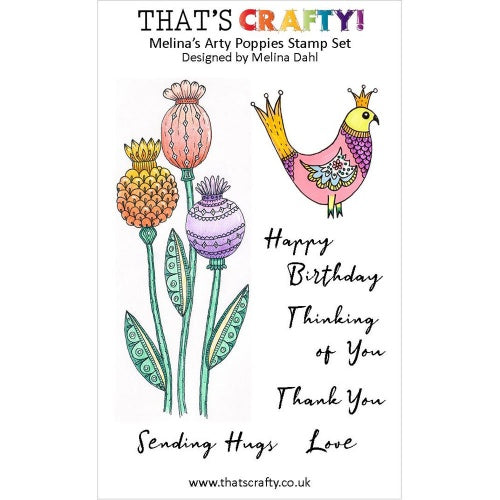 That's Crafty! - A6 - Melina Dahl - Clear Stamp Set - Arty Poppies Stamp Set