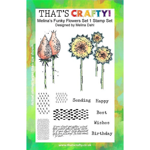 That's Crafty! - Clear Stamp Set - Melina's Funky Flower Stamp Set 1 - –  Topflight Stamps, LLC
