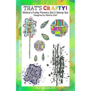 That's Crafty! - Clear Stamp Set - Melina's Funky Flower Stamp Set 2 - Melina Dahl
