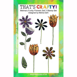 That's Crafty! - Clear Stamp Set - Melina's Funky Flower Stamp Set 3 - Melina Dahl