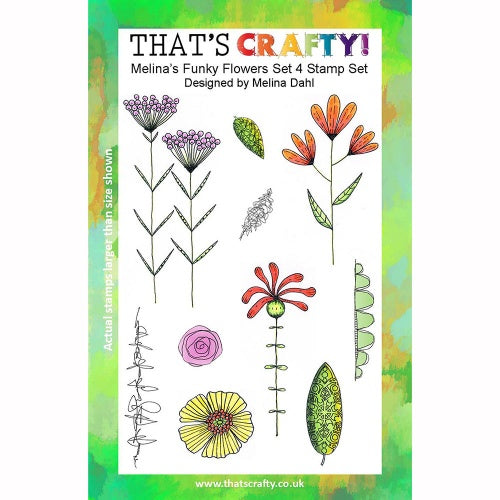 That's Crafty! - Clear Stamp Set - Melina's Funky Flower Stamp Set 4 - Melina Dahl