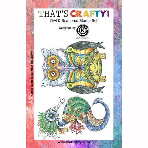That's Crafty! - Kelly O'Gorman - Clear Stamp Set - Owl & Sea Horse