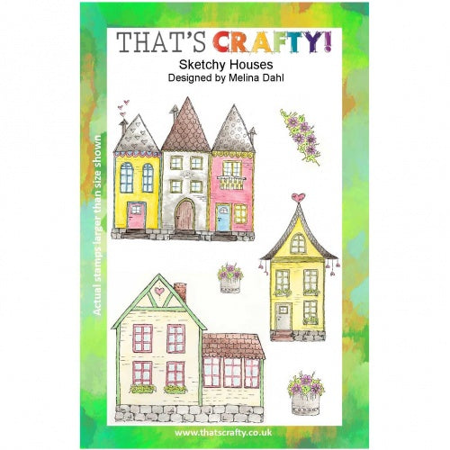That's Crafty! - Melina Dahl - Clear Stamp Set - Sketchy Houses