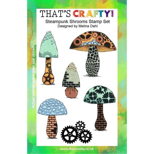 That's Crafty! - Melina Dahl - Clear Stamp Set - Steampunk Shrooms