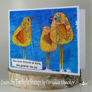 Crafty Individuals - Unmounted Rubber Stamp - 544 - Three Birds