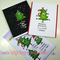 Craft Emotions - A6 - Clear Polymer Stamps - Carla Creaties - Christmas Trees 2