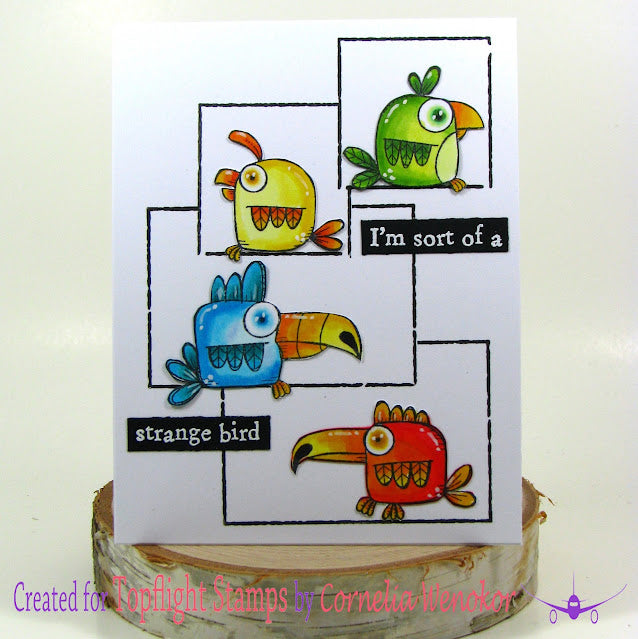 AALL & Create - A6 - Clear Stamps - 464 - Strange Birds - Janet Klein