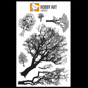 Hobby Art Stamps - Clear Polymer Stamp Set - Trees
