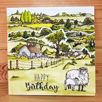 Hobby Art Stamps - Clear Polymer Stamp Set - A5 - Sheep Scene It